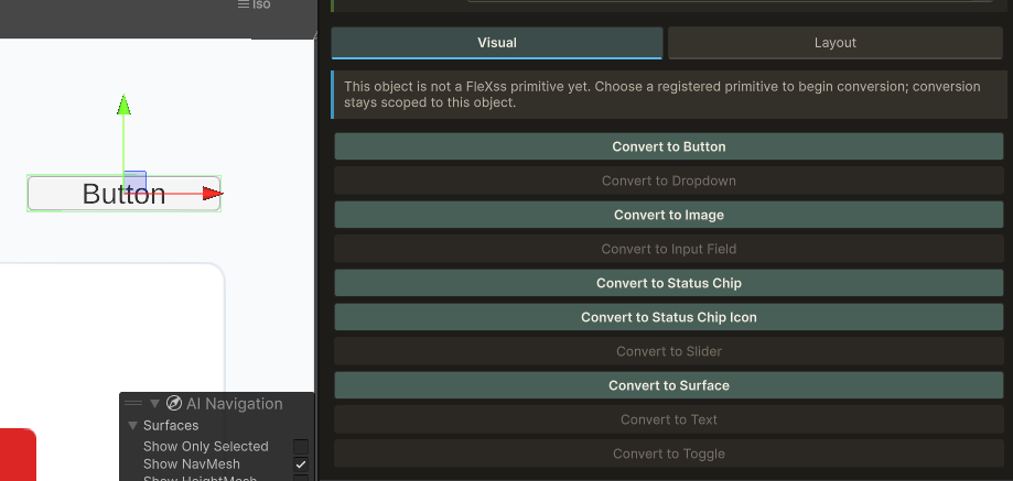 FleXss CORE context window listing detected compatible primitives.