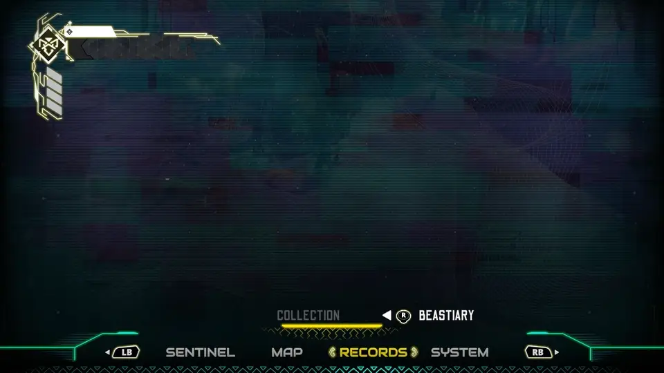 Animated Reliquary interface transitioning between states.